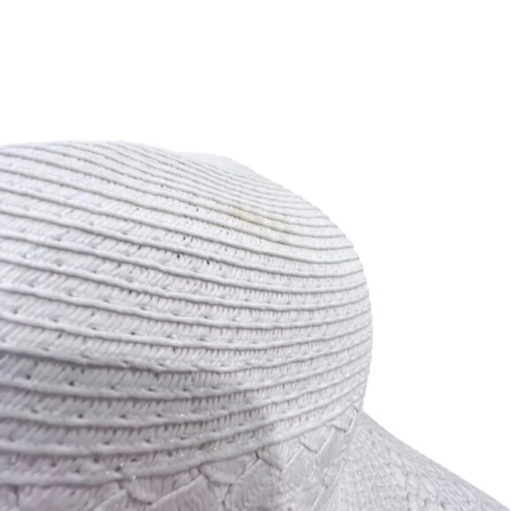 Falls Creek White‎ Beach Hat Wide Brim Pool Vacation Travel Cruise Braided BOHO